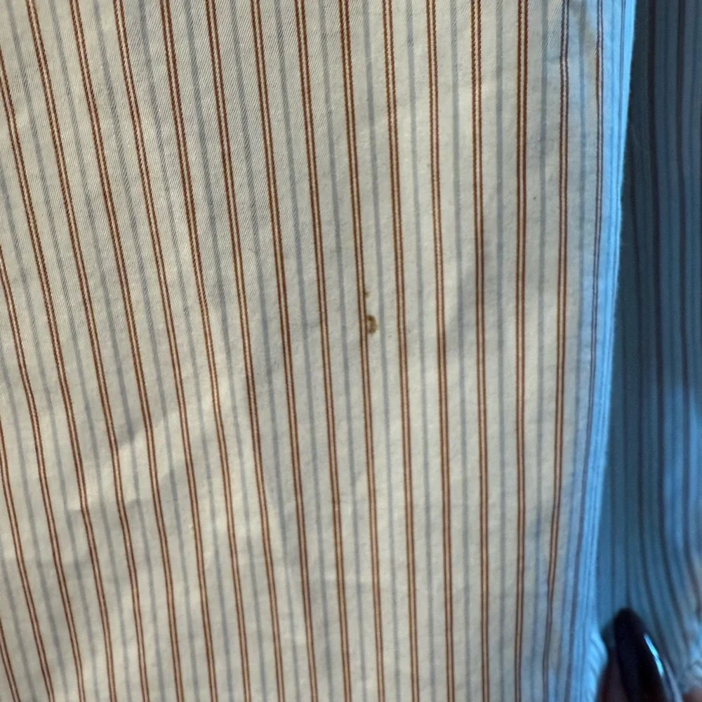 Ermenegildo Zegna White and Gray Striped Dress Shirt Size 16 - Picture 4 of 6